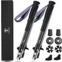 T-carbon Real Carbon Fiber Collapsible Hiking Poles,Lightweight Trekking Poles for Backpacking Foldable Hiking Poles (2 Poles) Maximum Height 45 Inches,Ultra Durable,Black