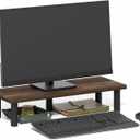 Furinno Turn-N-Tube Monitor Stand Riser, 23.6" Wide Rectangle Monitor Riser, Laptop Stand for Desk, Office Desk Accessories, Desktop Organizers and Accessories, Toolless Assembly, Amber Pine