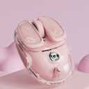 SEUNKWANG EWEADN Q9 Wireless Clear Mouse Dual Mode Bluetooth & 2.4G USB Computer Mouse with RGB Lighting, Silent Clicks, Multi-Device Compatibility for Laptop, PC, MacBook, iPad Cute Mouse-Pink