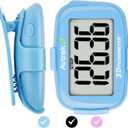 3D Step Counter Clip On with LED Backlight Pocket Pedometer for Walking Outdoor Activities Fitness Tracker Without Smartphone (BLUE)