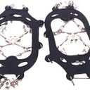 Crampons for Mountaineering Outdoor 24 Teeth Ice Climbing Crampons Ice Crampons Snow Skid Spikes Winter Clip (Medium, Black)
