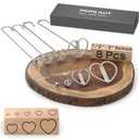 8Pcs Mini 1/2"-3" Branding Irons, Love/Heart Outlines Custom Wood Branding Iron Personalized for Wood Working, Leather Hats, Felt, Cowhide, BBQ & Bread Logo, Steak Branding Iron for Food (New Style Set)