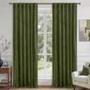 LAMIT Sage Green Velvet Curtains 120 Inch for Living Room, Vintage Thermal Room Darkening Panels Back Tab and Rod Pocket Noise Reducing Drapes for Bedroom/Farmhouse, 2 Panels, 52 x 120 Inch