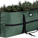 ZOBER Wide Christmas Tree Storage Bag  Maximum Accessibility  Fits 7.5 Ft Trees  600D Oxford Fabric Christmas Tree Bag For Storage Box For Xmas  Strong Durable Straps & Handles  Card Slot  Green