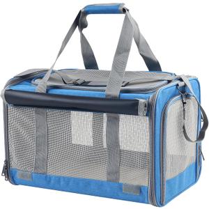 Adkyop Large Cat Carriers Dog Soft Sided Carriers Cat Soft Sided Carriers Airline Approved Kitten Carrier Reptile Carrier Squirrel Carrier Guinea Pig Carrier(Large_Blue)