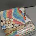 Ctosree 173 Pcs Groovy Party Supplies Include Hippie Boho Tablecloth Groovy Birthday Banner Daisy Hippie Paper Plates Cups Napkins Tableware Set for Retro Boho Birthday Party Decorations