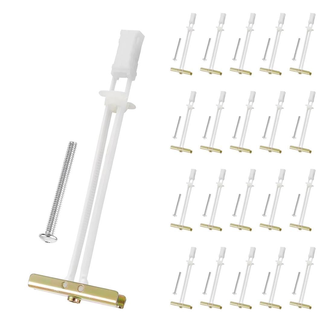 Drywall Anchor with Included Bolts for 1/ 4”-20, Heavy Duty Hollow Drywall Anchors for TV Mounting Kit, Strong Hollow Wall Anchors Holds up to 270lbs Each in 1/ 2” Drywall, 20 Packs
