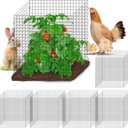 24 Pics DIY Metal Plant Protectors from Deer, Garden Fencing Animal Barrier Size 11.8 * 11.8 inches, Mesh Plant Cage Chicken Wire Cloche for Plants with Stakes and Nylon Cables (24 Pcs)