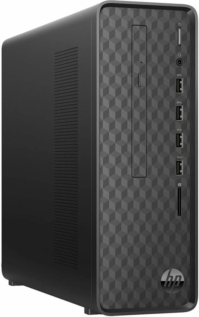 hp Slim Desktop, Intel Celeron Processor J4025, 8 GB DDR4-2400 SDRAM Memory, Intel UHD Graphics 600, Finish in Dark Black, Windows 11 Home, S01-aF2011