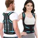 Posture Corrector for Women & Men  Adjustable Back Brace with Full Back Support, Shoulder Straightener for Spine Alignment, Scoliosis, Hunchback & Back Pain Relief (Black, Medium)