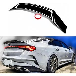 Rear Trunk Spoiler Compatible with 2021-2024 KIA K5 LX LXS EX, R Style Duckbill Spoiler Fits for 21-24, Exterior High Kick Tail Deck Lid Wing Lip (Glossy Black)
