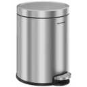 SONGMICS Bathroom Trash Can, 1.6 Gallon (6 L) Small Toilet Garbage Bin with Lid, Soft-Close, Stainless Steel, Pedal, Inner Bucket, Bedroom, Metallic Silver ULTB016EZ01