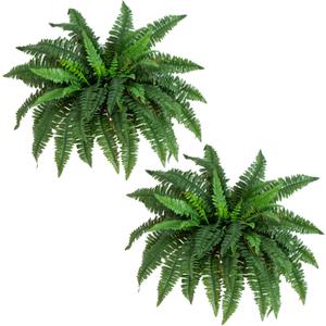 Nearly Natural 40in Hanging Artificial Boston Fern Plant Set of 2 - Realistic Faux Greenery for Indoor Home, Office, and Bathroom Decor