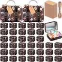 24 Pieces Mini Suitcase Boxes, Tin Plate Candy Party Favor Gift, Small Suitcase Box for Party Wedding Travel Bride Shower Decoration, with Labels and Hemp Rope