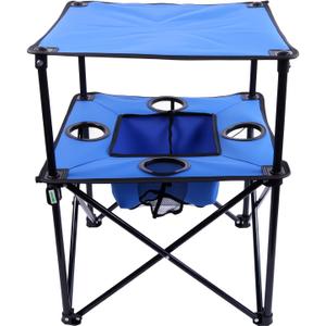 Portable Folding Camping Table With Cup Holders, 2-Tier Outdoor Table
Dual-Layer Design With 4 Cup Holders, Compact Storage Shelf For Card Games, Snacks, Drinks, Picnics & Fishing