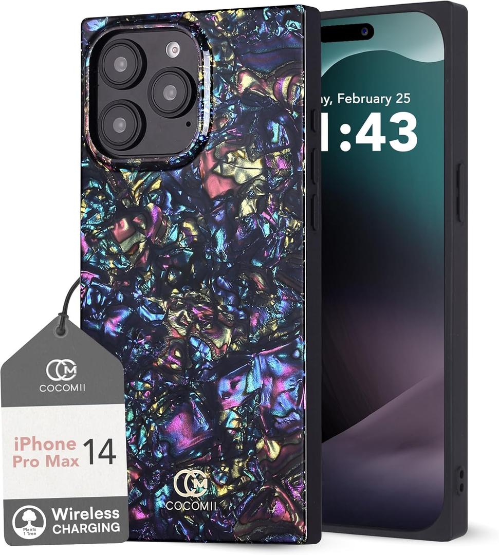 Cocomii - Rectangle Case Compatible with iPhone 14 Pro Max - Opalescent Pearl, Glitter Sparkle, Glossy, Women Girls Men, Protective Phone Case for iPhone 14 Pro Max 6.7 inch, Abalone