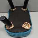 Leesingdo Small Footstool with Handle, Velvet Ottoman Foot Rest with Padded Seat, Curved Foot Stool with Wooden Legs, Portable Foot Rest for Living Room, Bedroom, Entryway, Peacock Blue