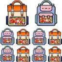 Lati 24PCS Birthday Party Favors Goodie Bags - Cartoon Style Durable Plastics Gift with Handles for Candy Treats,Events (Classroom Bags, Large)