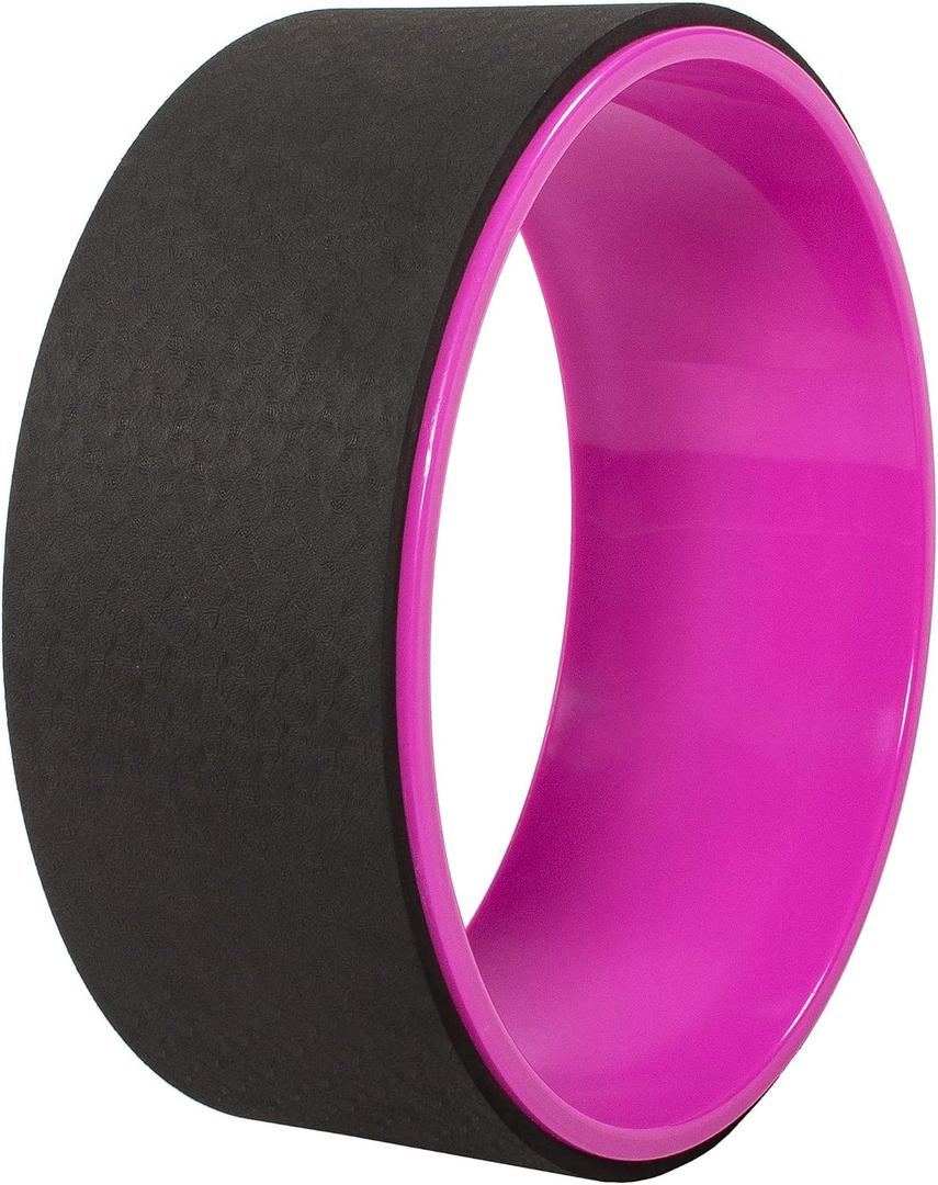 Yoga Wheel for Stretching - Spine Stretching & Flexibility Enhancer with Non-Slip Surface, Full-Body Workout Equipment for Improved Mobility, Multiple Colors (Pink)