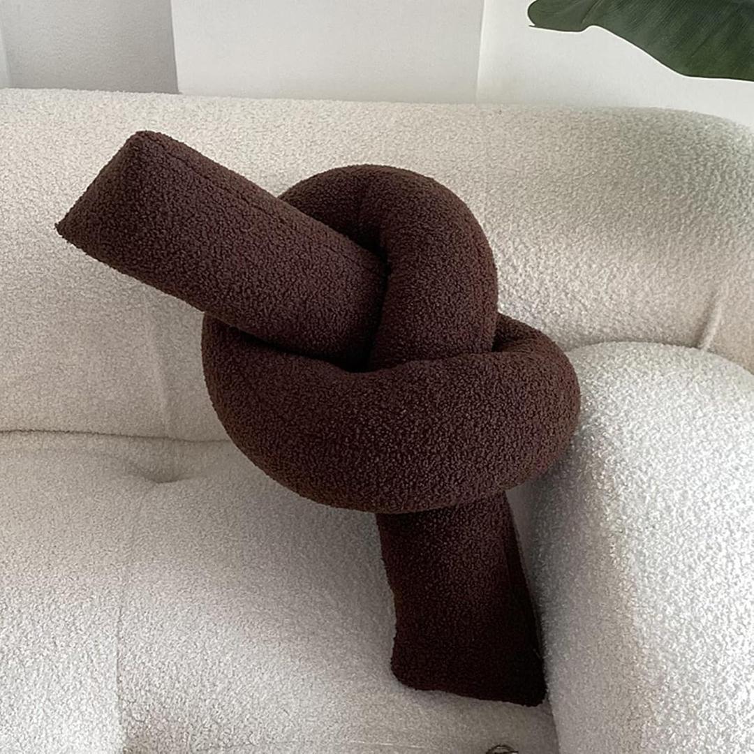 Chocolate Knot Pillow Long Shaped Soft Knot Plush Pillow Cushion Home Decoration Throw Pillows for Sofa Bedroom Car Office Gift