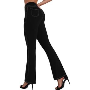 Sunzel Flare Leggings for Women High Waist Workout Leggings with Pockets Tummy Control Wide Leg Flared Yoga Pants (S)