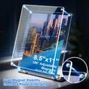 Adjustable Acrylic Sign Holder 8.5"x11", Magnetic Code Sign Menu Stand with Stable Base, Double-Sided Clear Table Paper Display Holder For Office, 8.5"x11" Plastic Stand Up Frames For Store