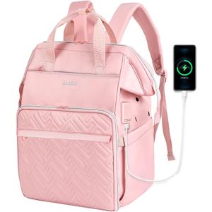 Leudes Knitting Bag Backpack, Yarn Storage Organizer Large Crochet Bag Tote Christmas Gift Yarn Holder Case for Carrying Projects, Knitting Needles (Upgraded Pink)