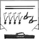 SLOW DOLPHIN Photo Video Studio 10x7ft(WxH) Adjustable Backdrop Support System Kit Background Stand with Carry Bag, One Size