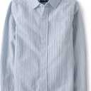 The Children's Place Boys Long Sleeve Oxford Button Down Shirt (Blue, L)