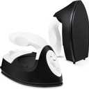 Honoson Mini Craft Iron Mini Heat Press Small Iron 3.93 x 2.36 x 2.76 in Portable Handy Tiny Flatiron with Charging Base Accessory for Fuse Bead Patch DIY Heat Transfer Vinyl(Black)