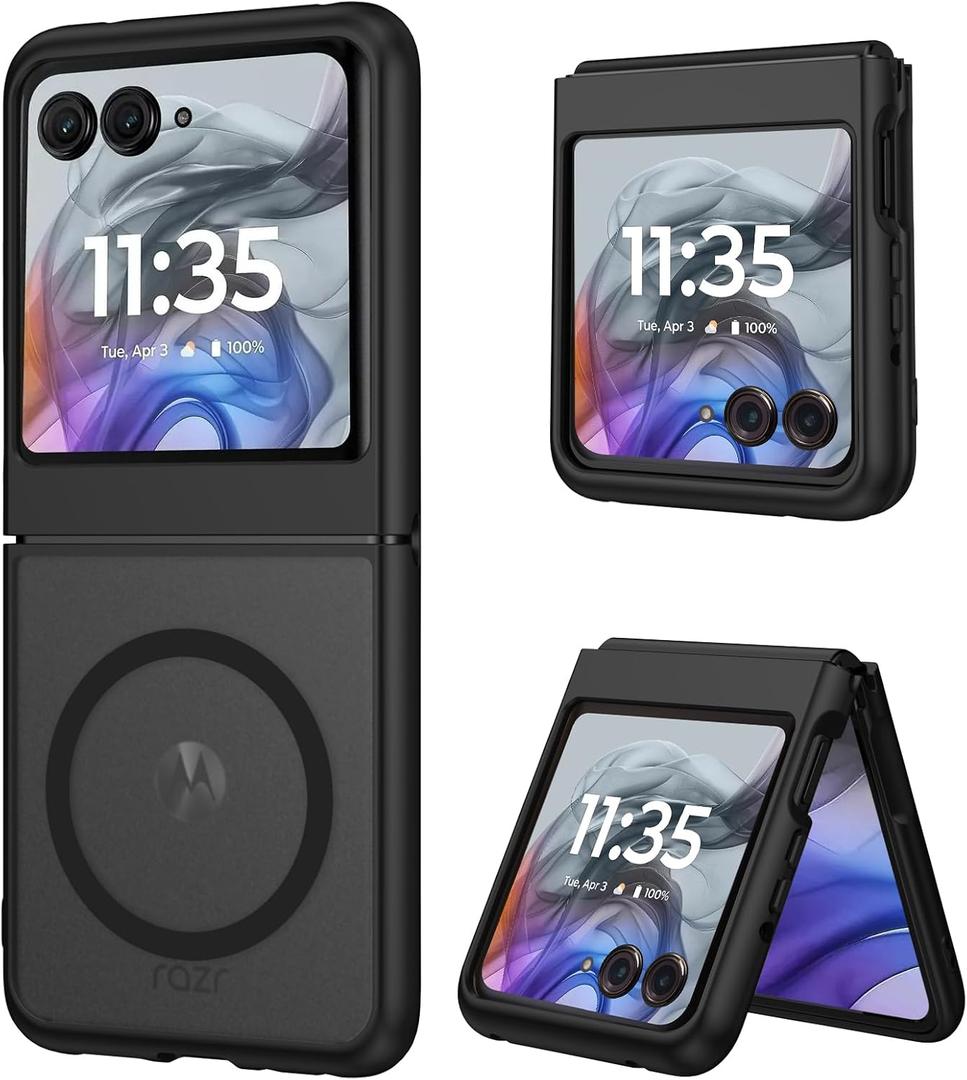 DUEDUE for Motorola Moto Razr 2025/2024 Magnetic Case, Moto Razr 60/50 Case [Compatible with MagSafe], Anti-Scratch Shockproof Protective Phone Case for Motorola Razr 2025/2024/60/50 6.9", Black