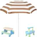 Water Table Umbrella,Kids Beach Umbrella & Picnic Table Shade,Ideal for Sand Play,Camping,Beach Trips,and Garden Fun.Lightweight Yet Durable