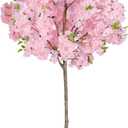 6FT Pink Artificial Cherry Blossom Tree, Realistic Potted Faux Cherry Tree, Silk Flower Fake Tree, Artificial Plants for Home Office Wedding Party Indoor Outdoor Front Door Decoration