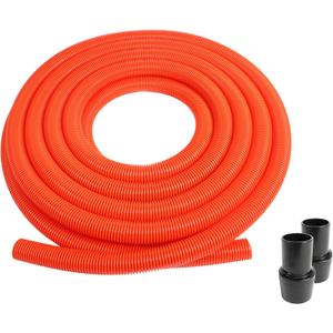 50 Ft. Orange Ultra-Flexible Crushproof Commercial Wet/Dry Vacuum Hose with 1.5 Inch Inner Diameter and 2 Swivel End Cuffs