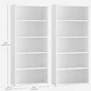 VASAGLE Set of 2 Bookshelves, 23.6 Inches Wide, 5-Tier Open Bookcases with Adjustable Storage Shelves, Floor Standing Units, Cloud White ULBC165T14-2