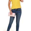 GUANYY Short Sleeve Shirts for Women Plus Size Button Down Blouses Dressy Casual Classic Fit V Neck Tops (Yellow, XXL)