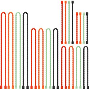 Gesipor 20 PCS Silicone Cable Ties - Reusable Rubber Twist Ties Bendable Cable Ties for Bundling and Holding, All Purpose Cord Tie for Indoor and Outdoor (4"+6"+12"+18"+24")