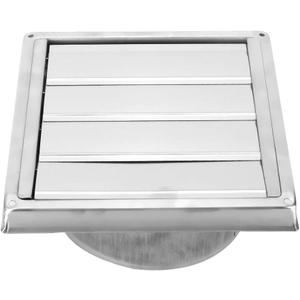 Stainless Steel Air Vent Duct Grill Square Outlet Extractor Ventilation Cover with Active Louvers, Fashionable Appearance, Windproof, Rainproof, and Anti for Indoor Use