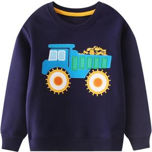 Baby Toddler Boy's Cotton Crewneck Sweatshirt Christmas Clothing 1-7Y (Blue) Baby Toddler Boy's Cotton Crewneck Sweatshirt Christmas Clothing 1-7Y (Blue)