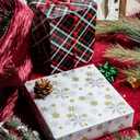 LaRibbons Christmas Wrapping Paper Sets, Classic Reindeer & Plaid Design With Ribbons & Gift Tags & Metallic Pom Pom, Perfect for Xmas, Holiday Party, 30Inch × 10Feet（ 4 Rolls: 100 Sq.Ft.Ttl）