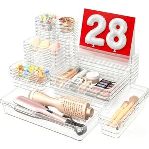 A-LuGei XL Size Only Us Drawer Organizer, Makeup organizer, Holds 177 Items Bathroom Organizers and Storage, Organization and Storage, Desk Drawer Organizer for Bathroom Vanity