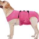 Lelepet Dog Diapers Female Washable, Reusable Puppy Doggie Pet Panties for Dogs in Heat, Adjustable Dog Diapers with Suspenders for Small Medium Large Dogs in Heat, Period, Incontinence, Pink L