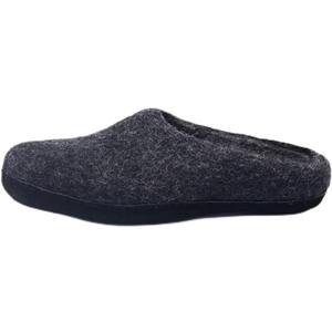 Nootkas Felted Merino Wool 'Astoria' Mule House Slipper for Men and Women (7.5-8 Women/5-5.5 Men, Charcoal/Black)