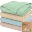 4-Pack Muslin Swaddle Blankets for Boys, Girls - Organic Baby Swaddles for Newborns, Soft & Breathable Receiving Baby Blankets for Girl, Boy, Neutral, Newborn Essentials Gift (Mirage)
