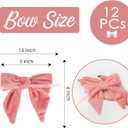 AIMUDI Pink Fur Bows 5''6'' Christmas Bows for Gift Wrapping Present Bows Faux Fur Bows for Christmas Trees Fireplaces Wreaths Crafts Home Outdoor Winter Decoration, 12 PCs