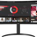 LG 34WR55QC-B 34" Curved UltraWide WQHD HDR 10 100Hz Monitor with USB Type-C, 3440x1440 Curved Display, 100Hz Refresh Rate, AMD FreeSync, Borderless Design