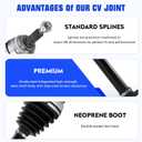 Front Left&Right CV Axle Shaft Set for Lexus ES300 02-03, for ES330/RX330 3.3L 04-06, for RX350 3.5L 07-09, for Toyota Camry 3.0L 3.3L 02-06, for Highlander 3.3L 04-08, Only for FWD, Not for AWD