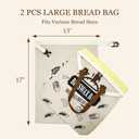 2 Pack Reusable Beeswax Bread Bags for Homemade Bread with Handle,17 X 13 Inch Large Cotton Sourdough Bread Storage for Fridge Freezer Counter,Keep Fresh Longer