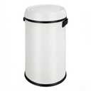 17 Gal/65 L Garbage Can, Stainless Steel Swing Top Garbage Can, Fingerprint-Proof Commercial Round Rubbish Bin, Grade Waste Garbage Can for Home Office, White