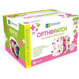 Opthopatch Eye Patches for Infants - Extra Sensitive Adhesive - Girls' Design [Series II] - 100 Count + 3 Reward Charts